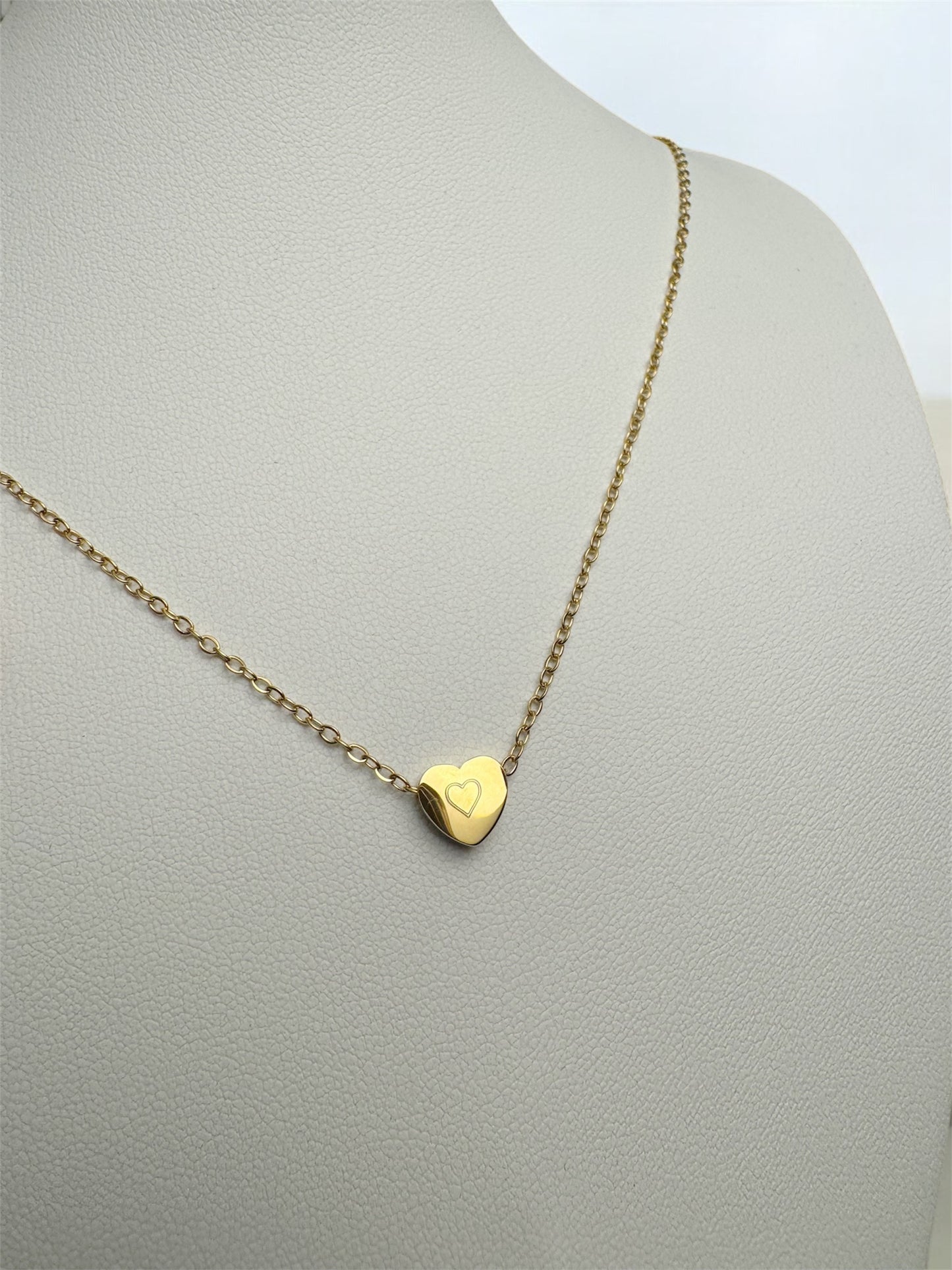 Heart initial necklace