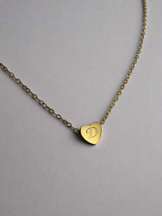 Heart initial necklace